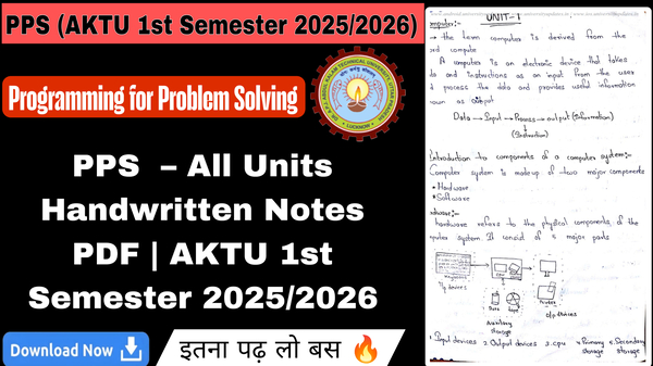 PPS All Units Handwritten Notes | AKTU 1st Semester 2025/2026