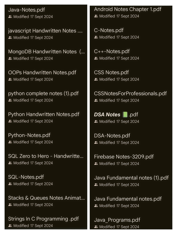 All Coding Handwritten Notes