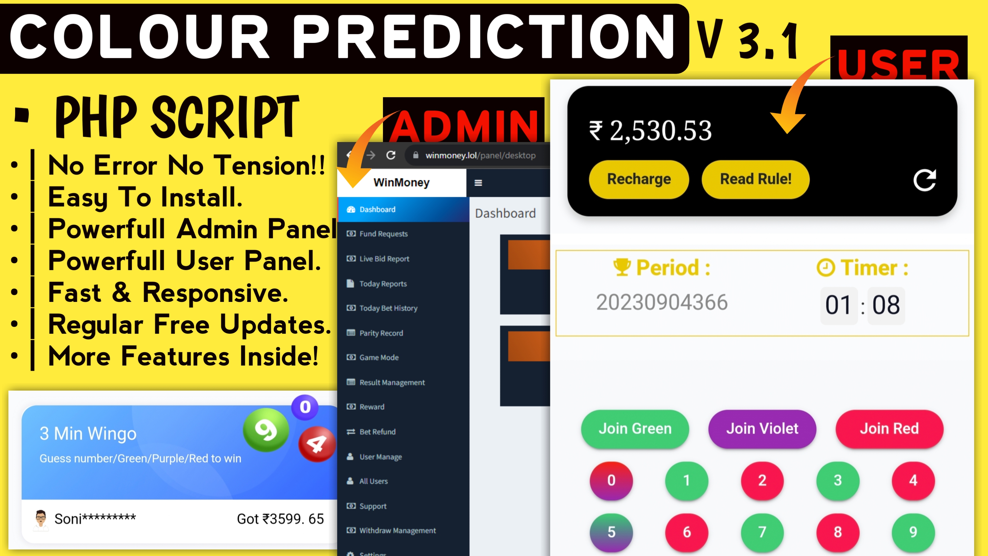 Colour Prediction Game PHP Script