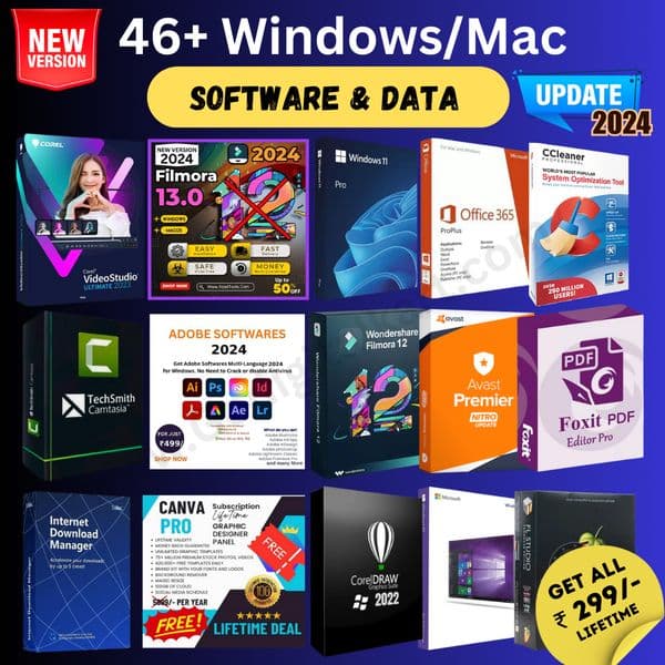 46+ Windows/Mac Softwares Bundle 2024