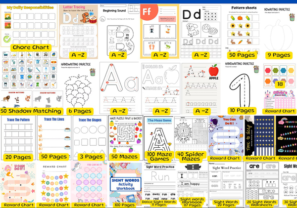 SproutVista's Level 1 –Preschool Learning & Activity Mega Bundle (Ages 3–6)