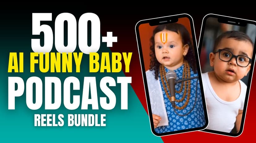 500+ Funny AI Baby Podcast Reels Bundle