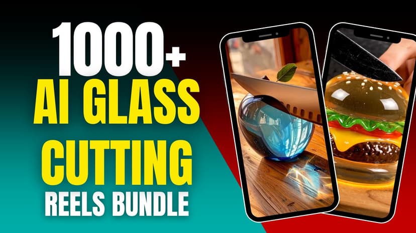 1000+ AI Glass Cutting Reels Bundle (ASMR)