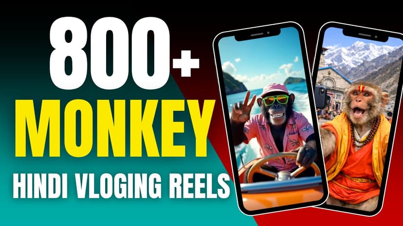 800+ AI Monkey Vlogging Reels Bundle (Hindi)
