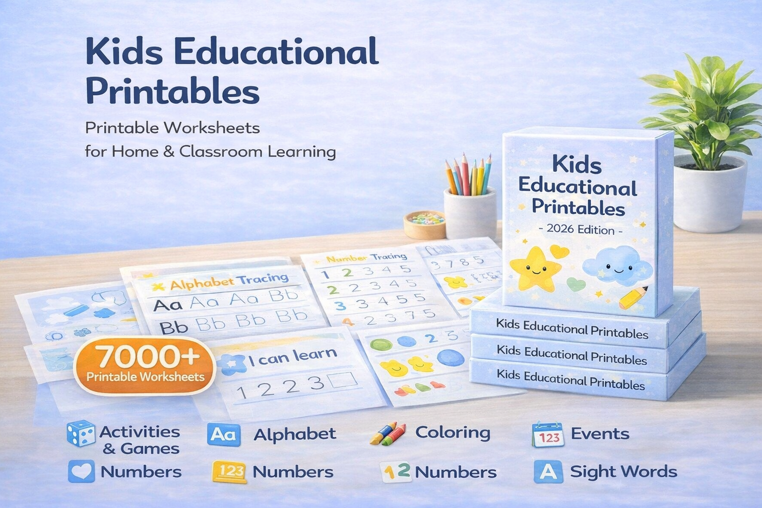 🌟 Ultimate Kids Learning Bundle – 7000+ Worksheets 🎨📚