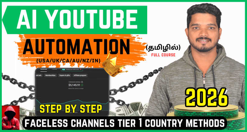 Ai Faceless YouTube Automation Mastery Course A to Z (USA/UK/CA/AU/NZ)