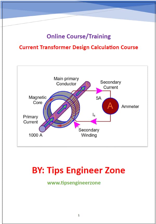 Current Transformer Design Calculation online course