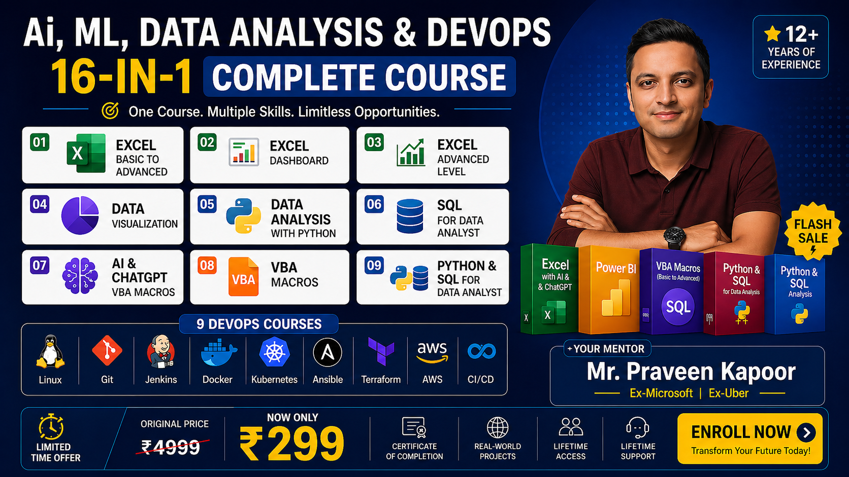 Premium Ai, ML & Data Analysis & Devops Course Bundle NEW