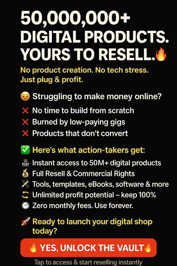 Unlock 50,000,000+ Digital Products with Resell Rights