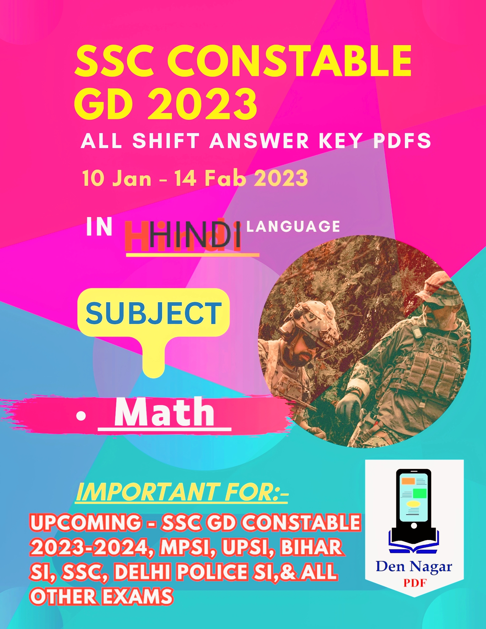 SSC GD CONSTABLE 2023 MATH SUBJECT PAPER ALL SHIFT PDF DOWNLOAD
