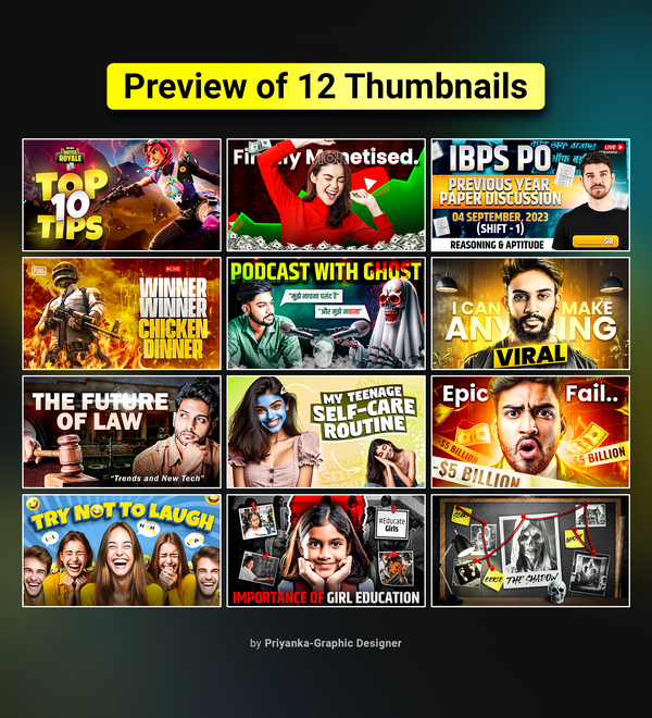24 Youtube thumbnails bundle