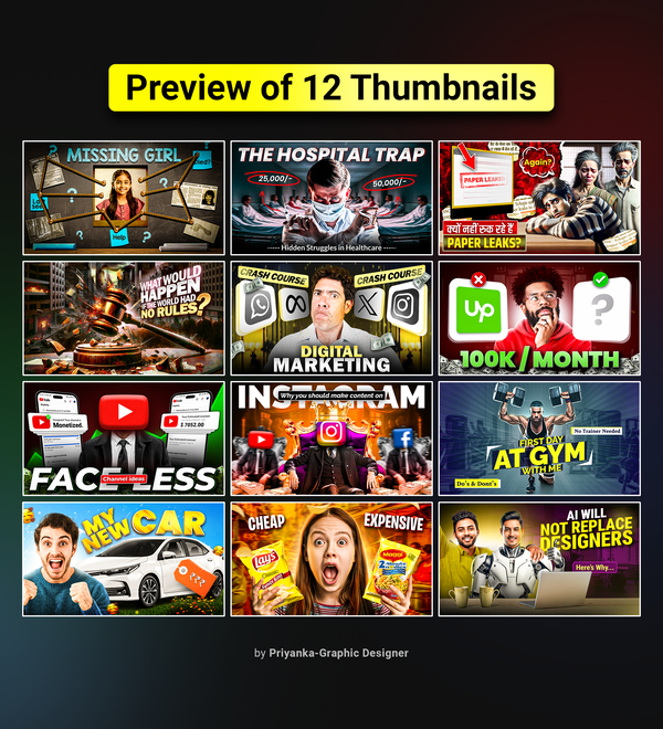 24 Youtube thumbnails bundle