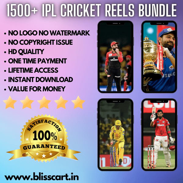 Ipl Rels 1500+ IPL CRICKET REELS BUNDLE