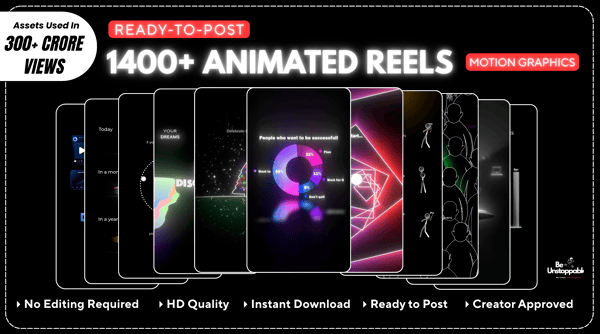 1400+ Ready-to-Post Animated Reels (Motion Graphics)
