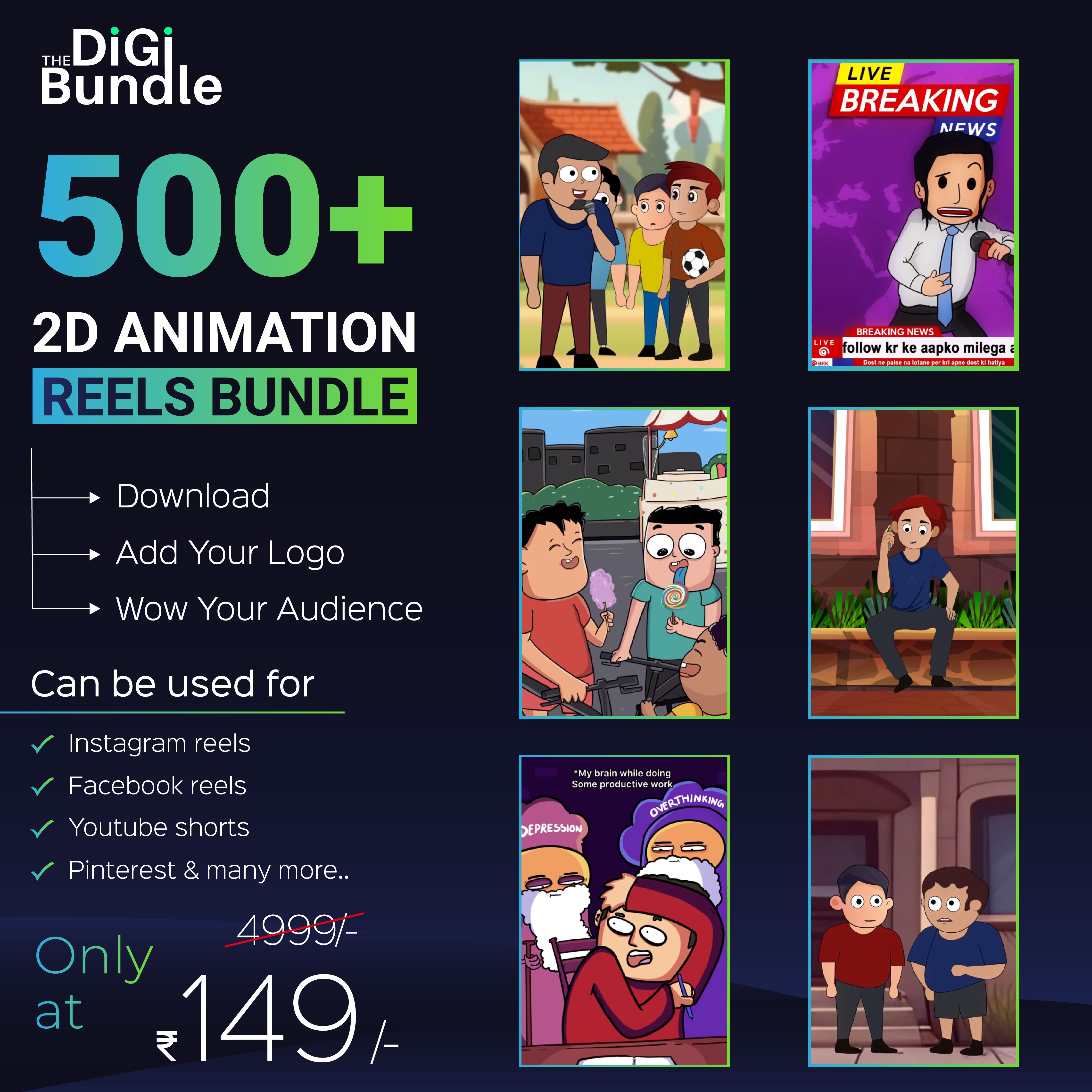 Post 2d 500+ 2D Animation Reels with Exclusive Bonuses