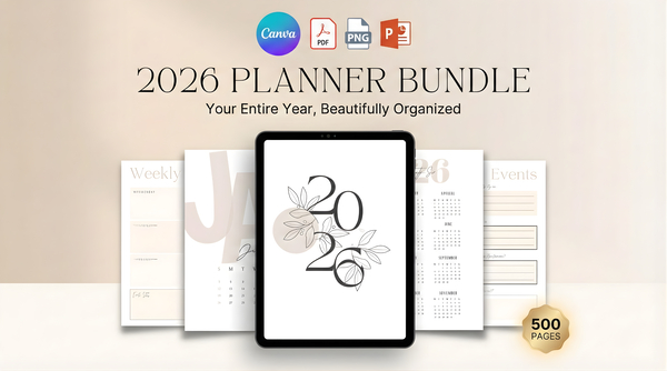 2026 Printable Planner Mega Bundle – 26 Canva Planners + Habit Tracker