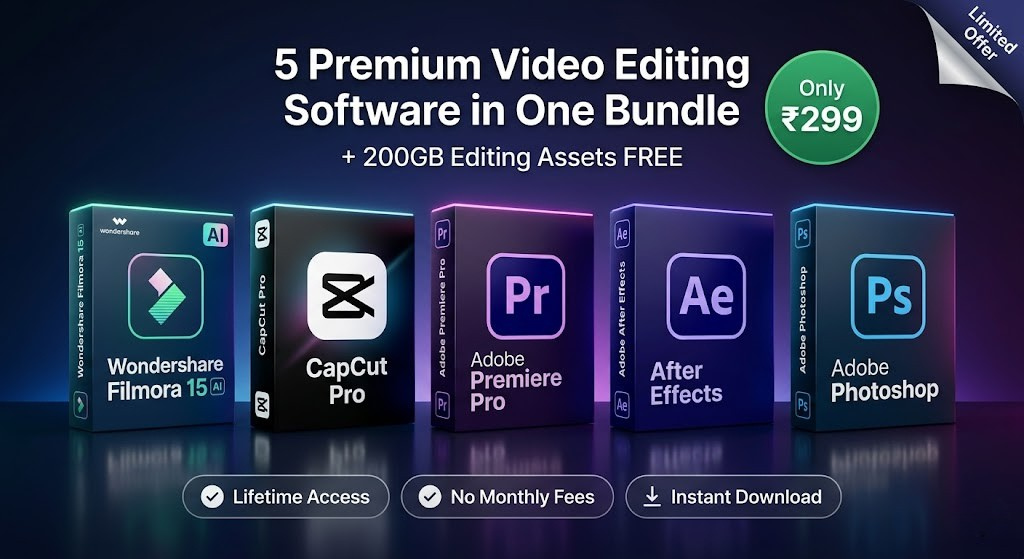“Get Access to 5 Industry-Standard Video Editing Software”