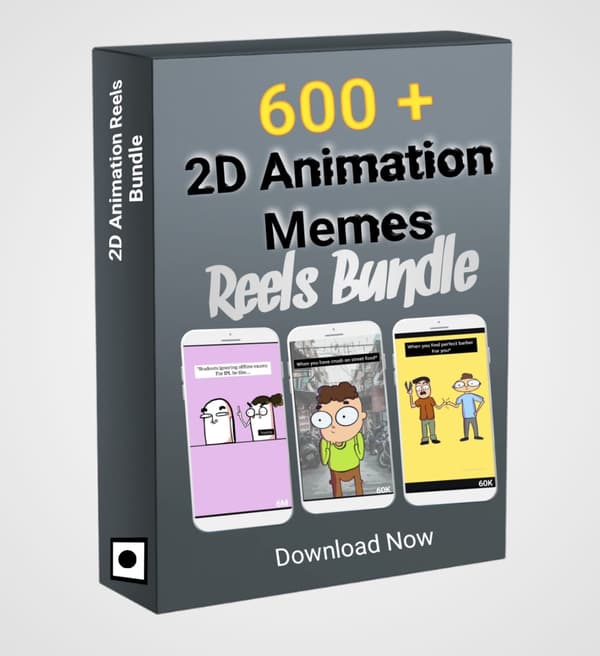 600+ 2D Animation Memes Reels Bundle