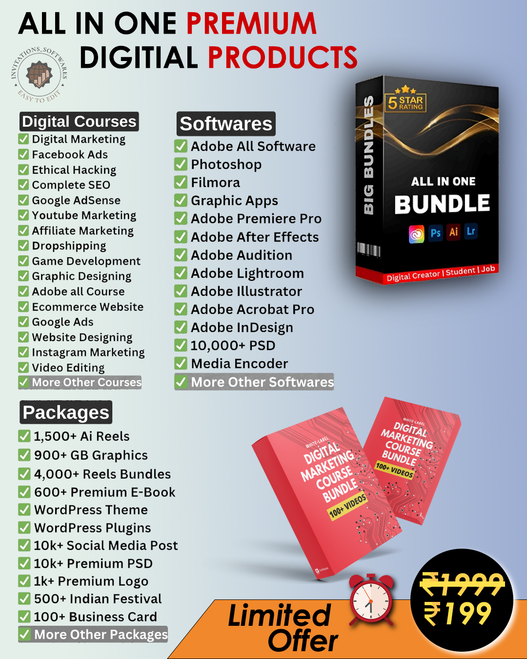 ALL IN ONE PREMIUM DIGITAL PRODUCTS.