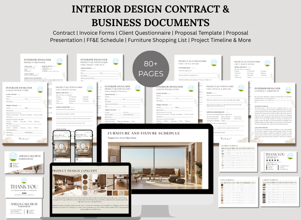 Interior Design Product Specification spreadsheets