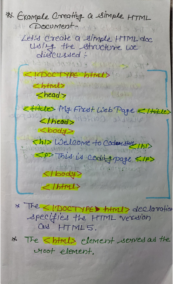 Html Handwritten Notes and Cheat Sheet Notes
