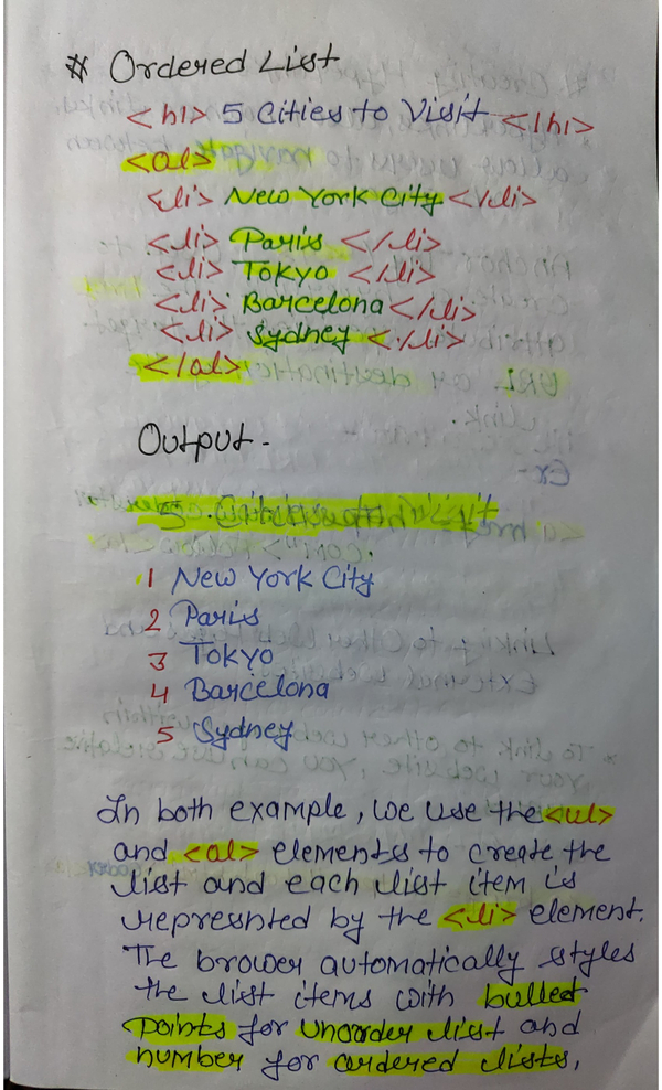 Html Handwritten Notes and Cheat Sheet Notes