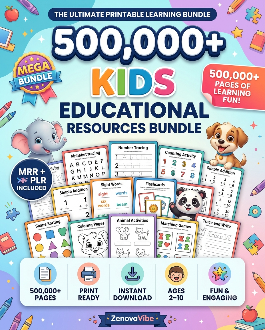 500,000+ Kids Educational Resources Bundle