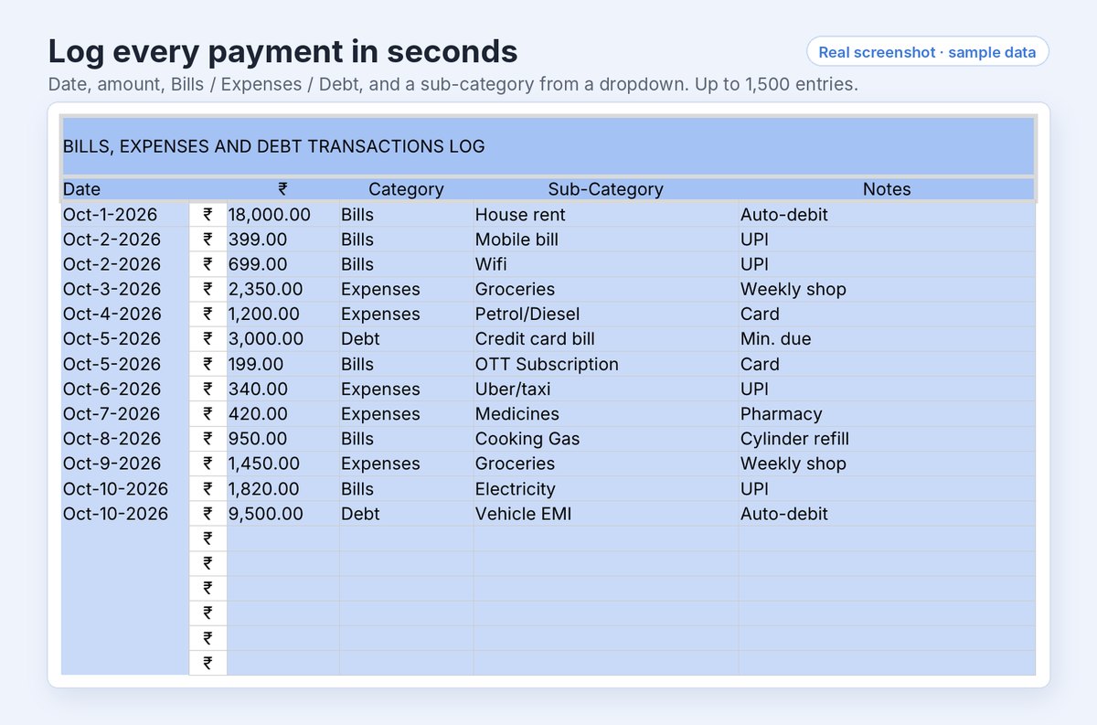 Monthly Budget Planner transaction tracker