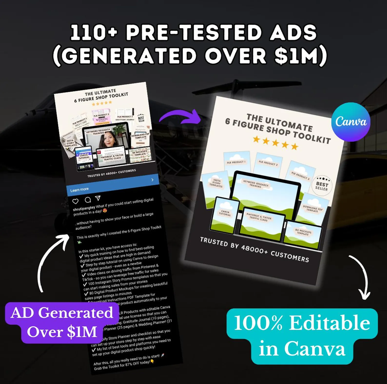 110+ Wining Digital Product Facebook Ads customizable Template