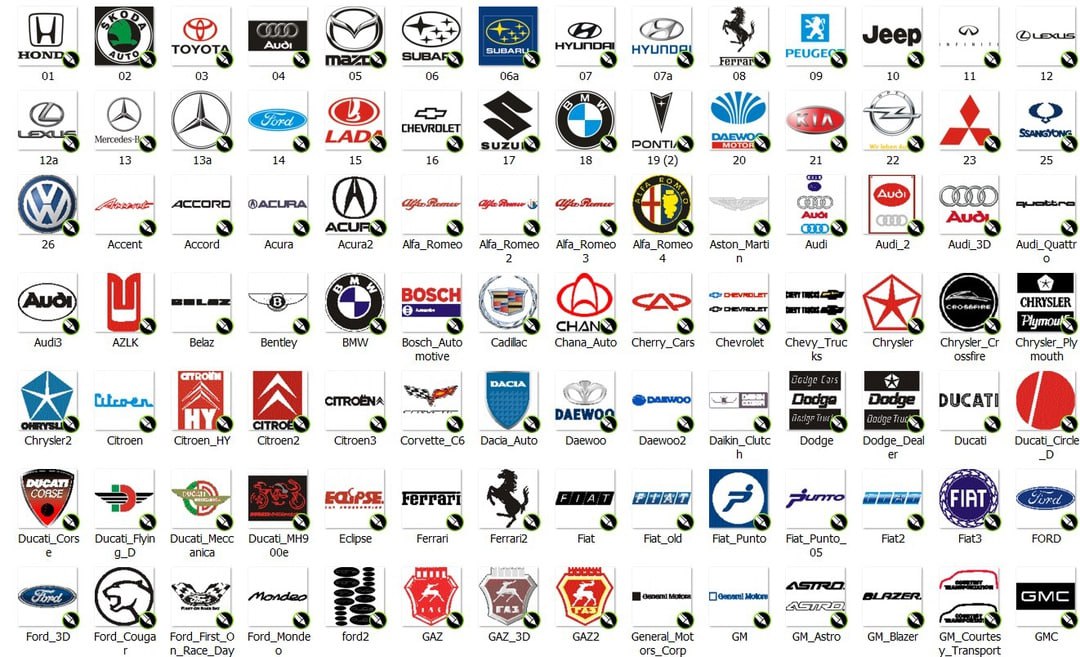 Logos of car manufacturers, auto, sign, auto industry, signs cdr File