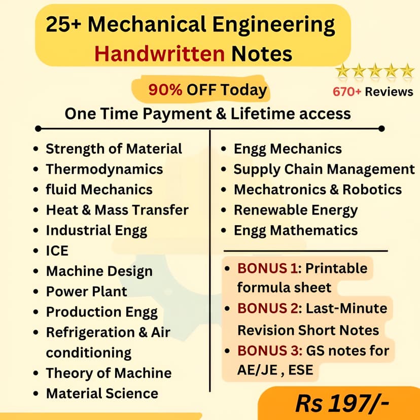25+ Mechanical Engineering Handwritten Notes for All Subjects