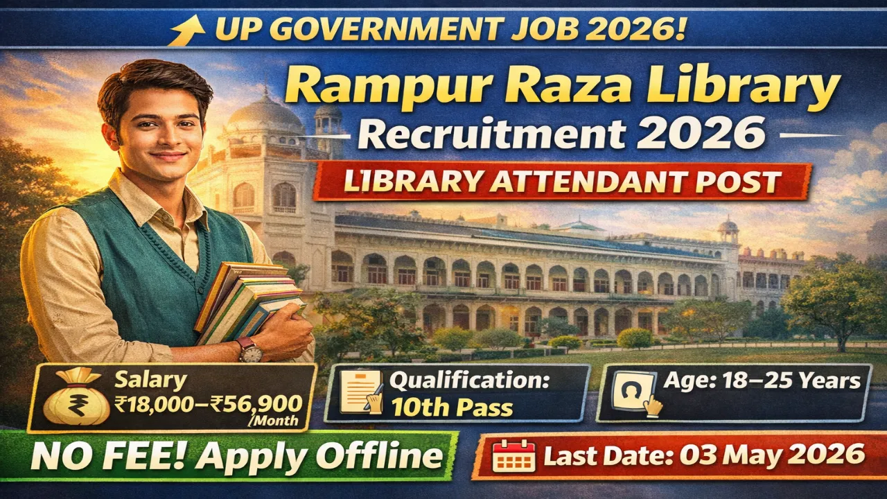 Rampur Raza Library Bharti 2026 | Library Attendant Post | ₹18,000–56,900